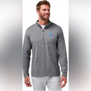 Travis Mathew Heater Series LA Dodgers Long Sleeve 1/4 Zip Pullover Men Medium